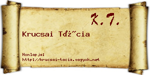 Krucsai Tácia névjegykártya